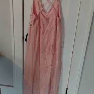 Beautiful  peach lace maxi dress